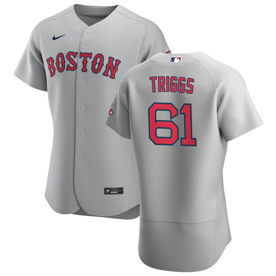 Boston Red Sox #61 Andrew Triggs Men Nike Gray Road 2020 Authentic Team MLB Jersey